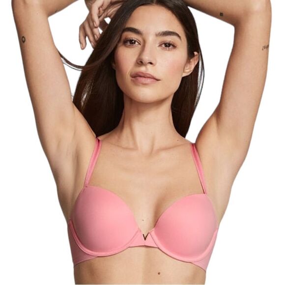 Victorias Secret lightly lined demi bra salmon pink size 32D - Picture 1 of 5